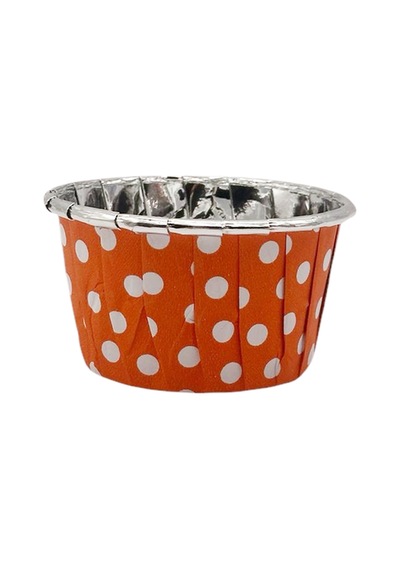 Turuncu Silver Puantiyeli Muffin Kek Kapsülü 50li - V Kağıt Turuncu Diğer
