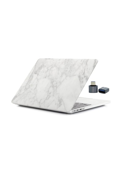 McStorey Apple Uyumlu MacBook Pro Kılıf 13inç M1-m2, Mermer Type-c Model A2338 A2289 A2251 A1706-08 A1989 A2159 İle Beyaz