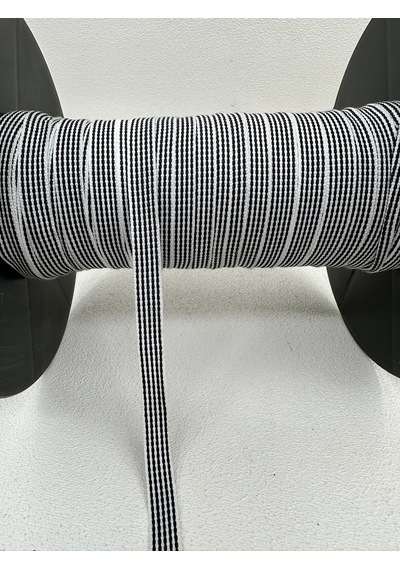 1 Cm Çizgili Şerit-5 Metre-beyaz/siyah