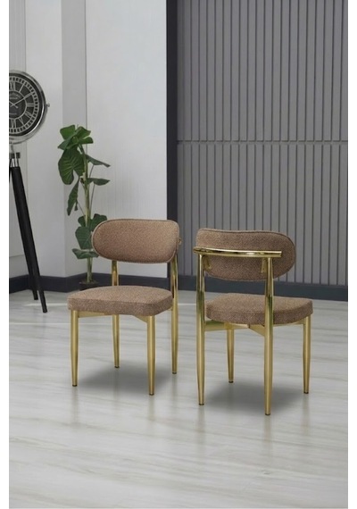 Polo Sandalye Gold Ayak 6 Adet Kahve Kahve