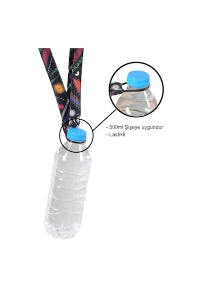 X-perk Pet Şişe Lastikli Su Taşıma Aparatı Askısı Ayarlanabilir Su Şişesi Tutacağı 500 Ml Kadar