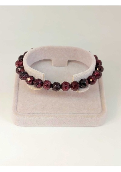 Lal Granat Garnet Taşı Faset Kesim 8mm Unisex Bileklik 42515 Çok Renkli