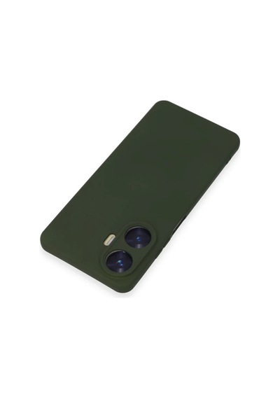 Realme C55 Uyumlu Kılıf Nano İçi Kadife Silikon - Koyu Yeşil