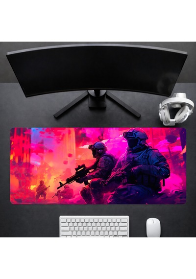 90x40 Cm Desenli Oyuncu Gaming Mouse Pad Kaymaz Kauçuk Taban Fare Altlığı Xxl Neonstrike Serisi 02