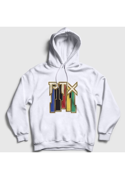 Presmono Unisex Vintage Pentatonix Kapüşonlu Sweatshirt Beyaz