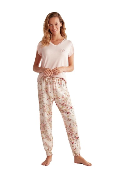 Bsm Kadın Kısa Kol Pijama Takımı Pembe