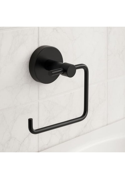 Siyah Kapaksız Wc Kağıt Aparatı Vidalı Paslanmaz Metal Duvar Tipi Tuvalet Kağıtlık Banyo Aksesuarı Diğer