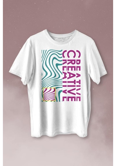 Creative Minimal Color Baskılı Tişört Unisex T-shirt 001