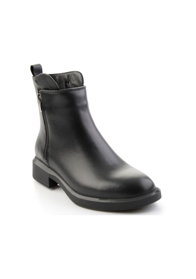 Siyah Hakiki Deri Kadın Bot & Bootie K02788003003
