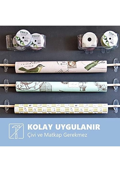 Command 17091 Şeffaf Askı, Orta Boy Çok Renkli