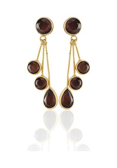 Kadir Jewellery22 Ayar Altın Kaplama Vintage Küpe -el İşçiliği Ve Hipoalerjenik Küpe Kehribar
