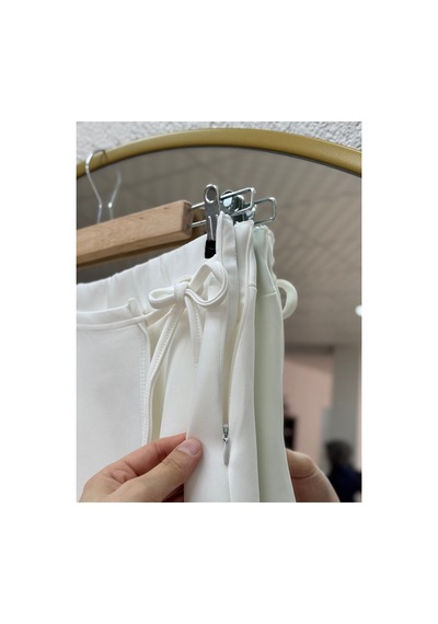 Unika Boutique Elisaid Yandan Bağlamalı Parçalı Skuba Etek-gs3788 Beyaz
