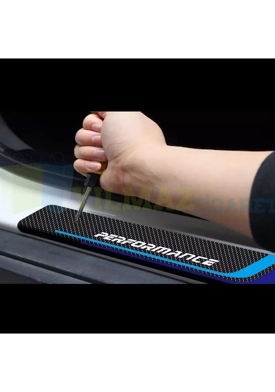 Bmw M Logo Performance Arma Karbon Kapı Eşiği Oto Sticker 4 Parça