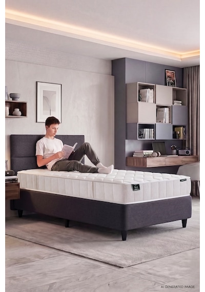 Yataş Supreme Star Canto New Deep Yatak Baza Başlık 3'lü Set- Antrasit 100 x 200