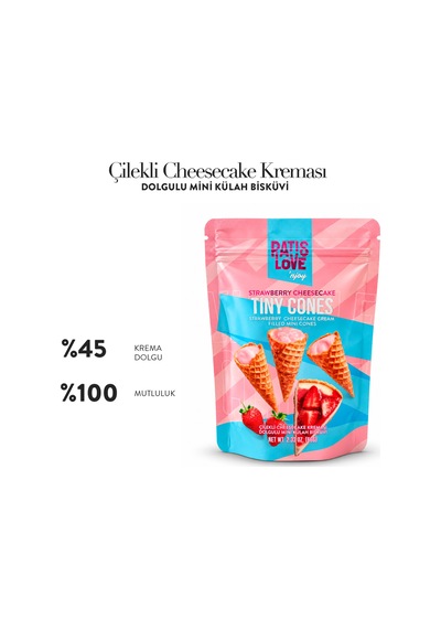 Çilekli Cheesecake Kreması Dolgulu Mini Külahlar 66 G