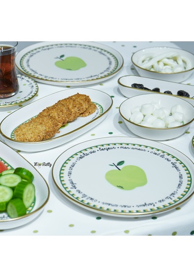 Mon Amour 23 Parça 6 Kişilik Kahvaltı Takımı Porselen Çok Renkli