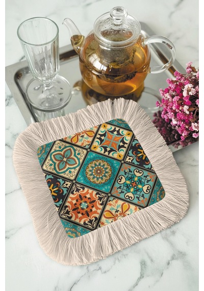 Oriental Lüks Mozaik Saçaklı Sunum Peçetesi - Akdeniz Bohem Mint Yeşili Bardak Altlığı Mendil Canlı Arduvaz Gri Oriental Lüks Mozaik Saçaklı Sunum Peçetesi - Akdeniz Bohem Mint Yeşili Bardak Altlığı Mendil Canlı Arduvaz Gri