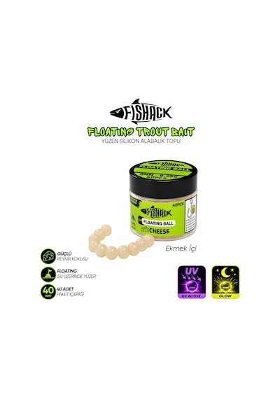 Yüzen Silikon Alabalık Topu - Fishack Eggx - 40 Adet - Peynir Kokulu - Renk Pembe