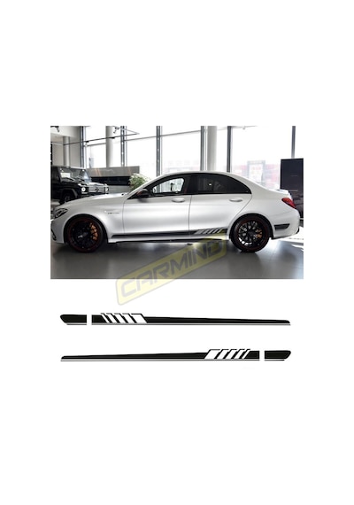 Mercedes W205 C63 Amg Yan Etek Şerit Sticker