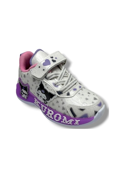 Cakgo Kuromi 725-26 Simli Parlak Deri Anatomik Kız Çocuk Sneaker Beyaz Lila 26-30 Beyaz