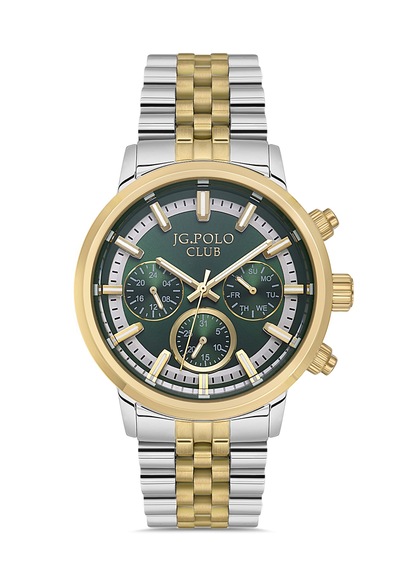 Jg.polo Club Jpc.0126 G11940m.2 Çalışır Fonksiyonlu Erkek Kol Saati. Altın - Gümüş