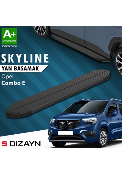 S-dizayn Opel Combo E Kısa Şase Skyline Siyah Yan Basamak 203 Cm 2018 Üzeri A+ Kalite