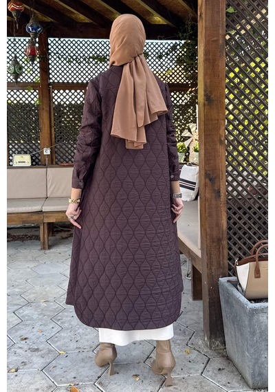 Rabia Şamlı Elmas Kapitone Kap Kahve Çok Renkli