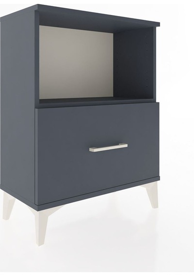 Arges Komodin Tek Çekmeceli 60x30x80 Antrasit-antrasit Antrasit