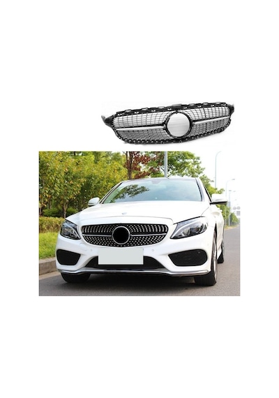 Mercedes W205 Diamond Amg Ön Panjur Izgara Seti 2014 / 2018 C Ser