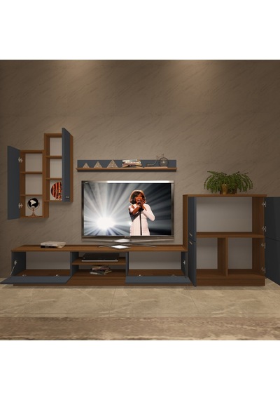 Decoraktiv Eko 6b Mdf Dvd Tv Ünitesi Tv Sehpası - Ceviz Antrasit Ceviz - Antrasit Decoraktiv Eko 6b Mdf Dvd Tv Ünitesi Tv Sehpası - Ceviz Antrasit Ceviz - Antrasit