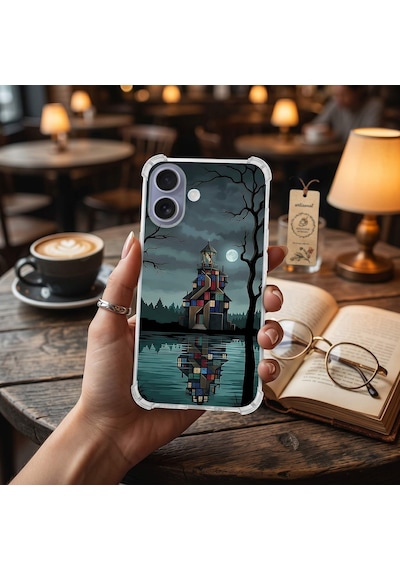 Printify Tecno Spark7t İle Uyumlu Simya Serisi Gölge Ve Cam Tasarımlı Uv Baskılı Köşe Korumalı Antişok Kılıf Şeffaf