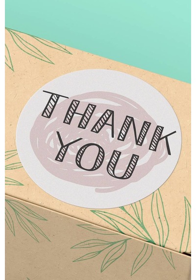 Thank You Renkli Yuvarlak Teşekkür Etiketi Sticker 3x3cm St2088 Çok Renkli