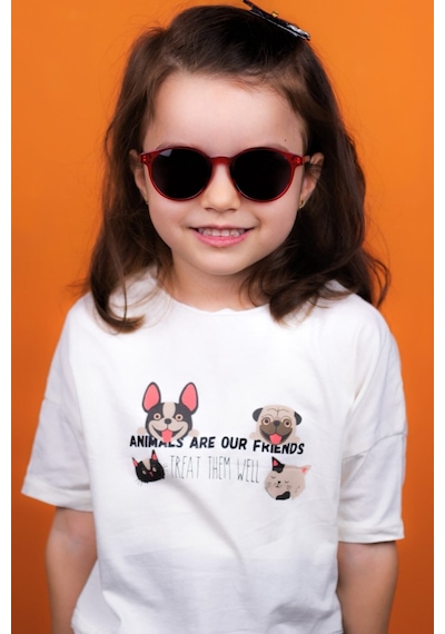 Yeni Unisex 3-9 Yaş Polarize Kırmızı Çocuk Güneş Gözlüğü Kırmızı