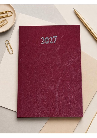Ofisinn 2027 Cilt Bezli Sert Kapak 17x24 Cm Planlayıcı Günlük Ajanda Bordo