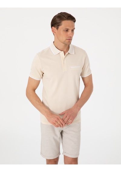 Pierre Cardin Erkek Bej Tişört 50307562-vr011 Bej