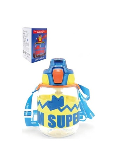 King Tritan Pipetli Suluk, 620 Ml, Lacivert, Boyun Askılı Okul Çocuk Suluğu, Bpa İçermez Genel