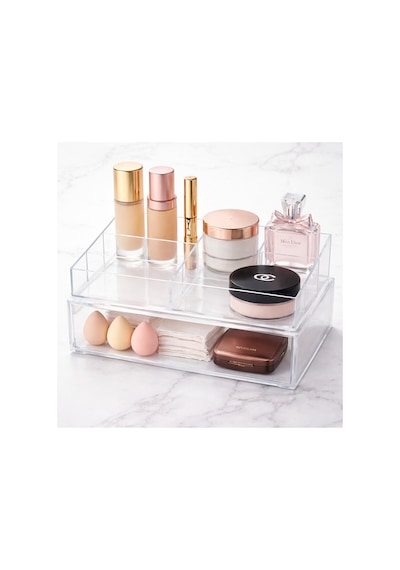 En Çok Tercih Edilen Akrilik Kozmetik Organizer, Çok Amaçlı Düzenleyici Makyaj,takı,kırtasiye ,25x18x14 Cm Şeffaf
