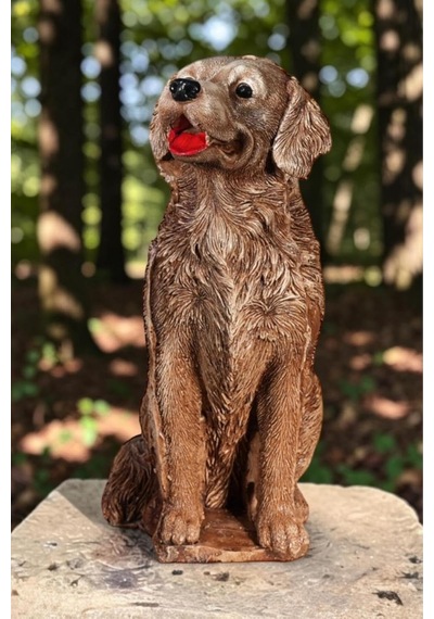 Dekoratif 35cm Kahverengi Çoban Köpeği Ev Balkon Bahçe Dekorasyon Bohem Biblo Heykel