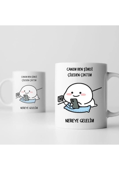 Canım Ben Şimdi Çileden Çıktım Tasarımlı 4'lü Hediyelik Kırtasiye Seti - Kupa, Defter, Kalemlik, Sekreterlik