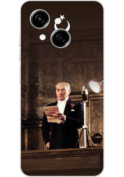Tecno Spark Go 1 Uyumlu Atatürk İlk Meclis Konuşması Baskılı Silikon Kılıf Renkli