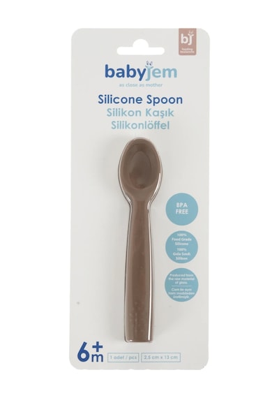 Babyjem Yumuşak Uçlu Silikon Kaşık Latte