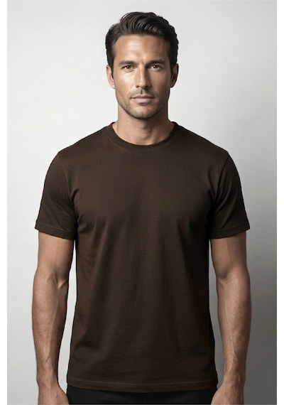 Goffra Erkek Vision Premium Kalite Yoğun Dokulu Pamuklu T-shirt Kahverengi M101-r0220-10 Goffra Erkek Vision Premium Kalite Yoğun Dokulu Pamuklu T-shirt Kahverengi M101-r0220-10