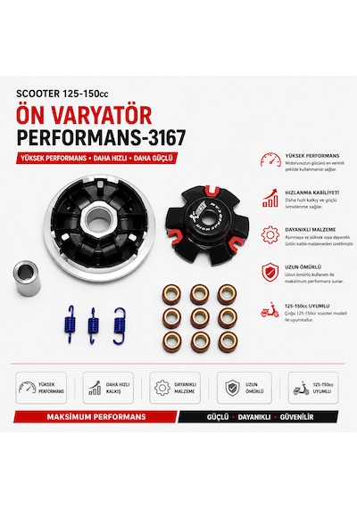 Scooter 125-150 Ön Varyatör Performans-3167 Set