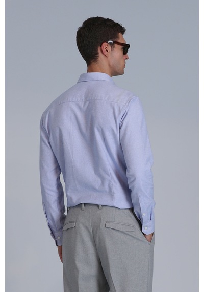 Lufian Frederik Erkek Basic Gömlek Slim Fit Açık Mavi Açık Mavi 112010645100320 Açik Mavi