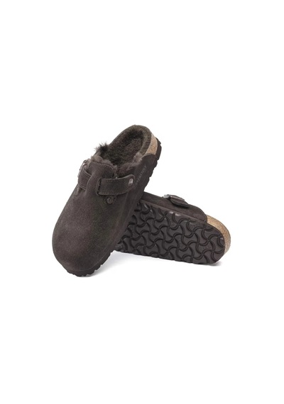 Birkenstock Boston Shearling Suede Mocca 1020567 Kadın Terlik Kahverengi