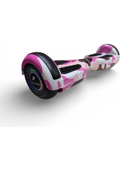 Elektrikli Kaykay Hoverboard 6.5 Inch Taşıma Çantalı Bluetooth Hoparlörlü Akıllı Dengeli - Rs-s5 Pink Camo
