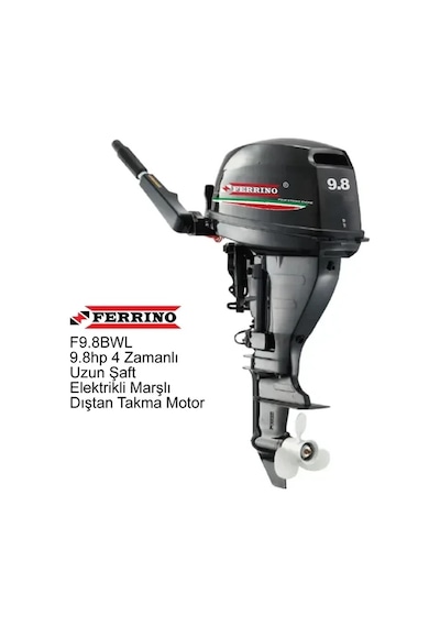 Ferrino 9.8 Hp 4t Dıştan Takma Motor Model:f9.8bwl-r Uzun Şaft Marşlı