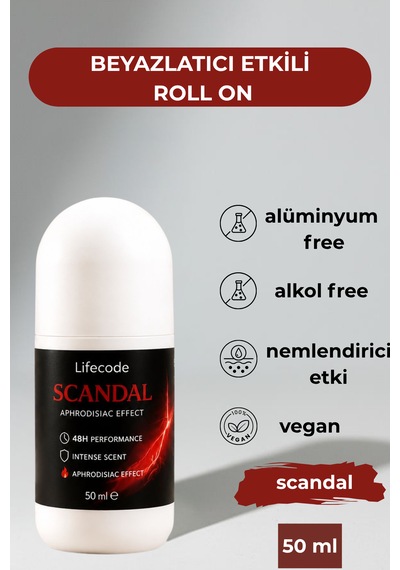 Alüminyumsuz Beyazlatıcı Etkili Roll On 50 Ml Scandal