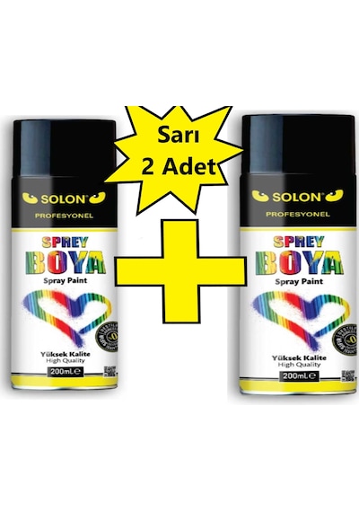 2 Adet Sarı Sprey Boya 200 Ml.