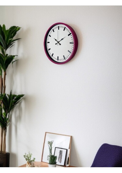 36 Cm Pembe Dekoratif Duvar Saati Çok Renkli 35580427